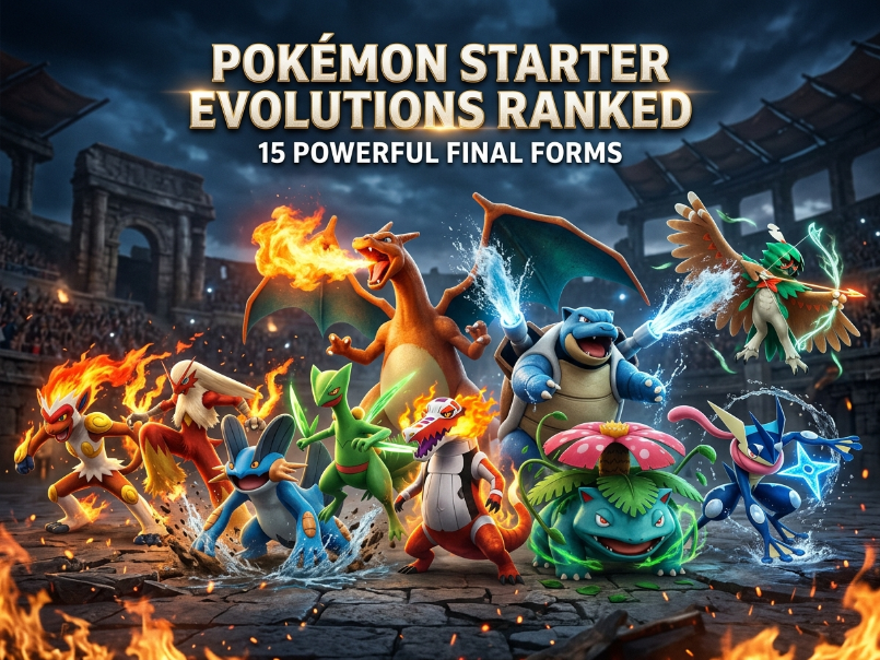 Pokemon starter evolutions ranked with powerful final forms