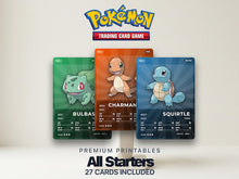 Pokémon Starter Placeholder Cards All Generations | 27 Starters Gen 1-9 Binder Filler | Printable PDF | A4 & Letter | Instant Download