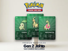 Pokémon Johto Placeholder Cards 152-251 | 100 Cards Gen 2 Binder Filler | Printable Pokédex PDF | A4 & Letter | Instant Download