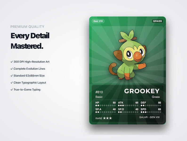 Pokémon Galar Placeholder Cards 810-905 | 96 Cards Gen 8 Binder Filler | Printable Pokédex PDF | A4 & Letter | Instant Download