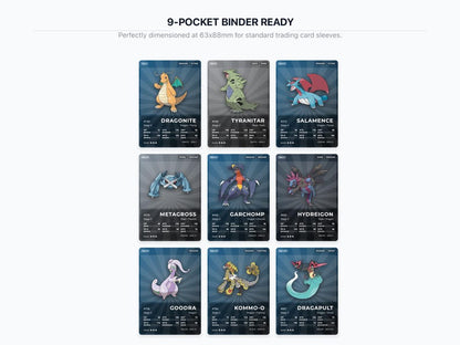 Pokémon Pseudo-Legendary Placeholder Cards | Dragonite Garchomp Metagross | 10 Cards Binder Filler | Printable PDF | Instant Download