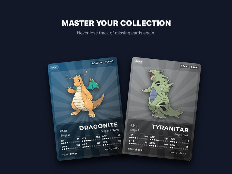 Pokémon Pseudo-Legendary Placeholder Cards | Dragonite Garchomp Metagross | 10 Cards Binder Filler | Printable PDF | Instant Download