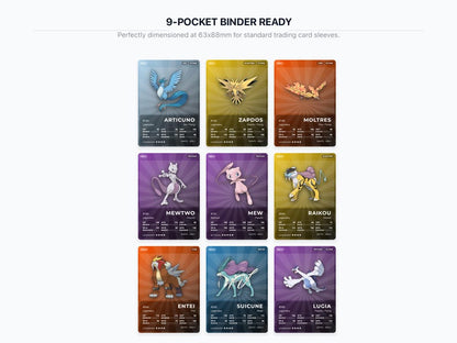 Pokémon Legendary Mythical Placeholder Cards | 59 Rare Pokémon Binder Filler | Mewtwo Lugia Rayquaza | Printable PDF | Instant Download