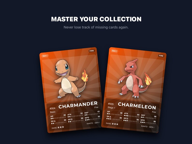 Fire Type Pokémon Placeholder Cards | All Generations Binder Filler | Charizard Arcanine Flareon | Printable PDF | Instant Download
