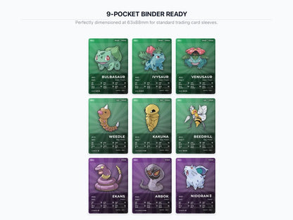 Poison Type Pokémon Placeholder Cards | All Generations Binder Filler | Gengar Nidoking Toxapex | Printable PDF | Instant Download