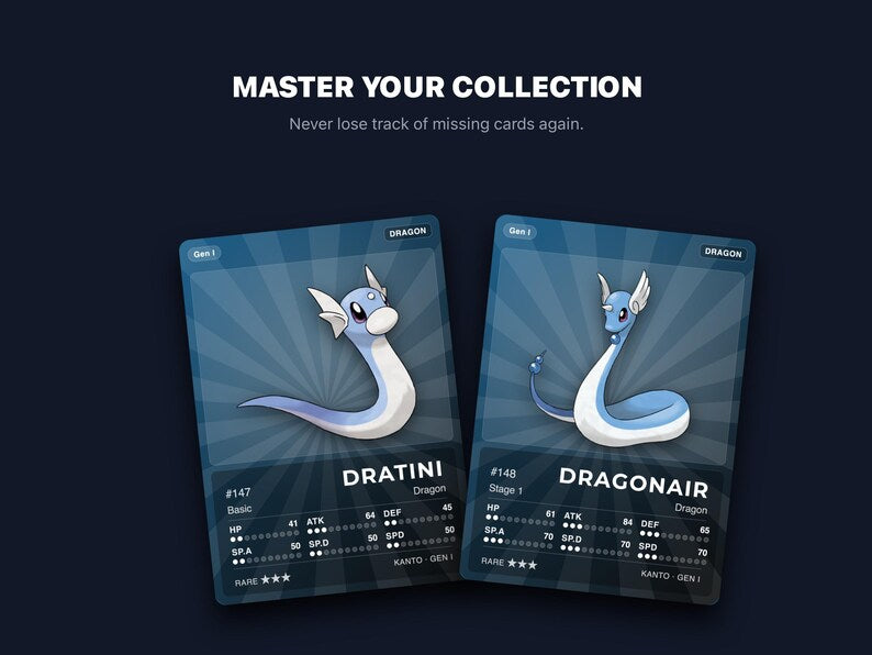 Dragon Type Pokémon Placeholder Cards | All Generations Binder Filler | Dragonite Garchomp Rayquaza | Printable PDF | Instant Download