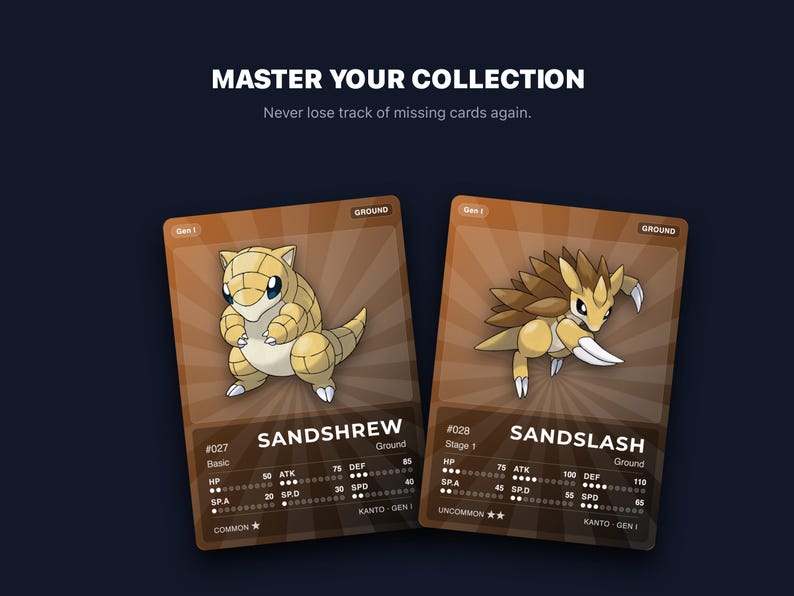Ground Type Pokémon Placeholder Cards | All Generations Binder Filler | Garchomp Donphan Nidoqueen | Printable PDF | Instant Download