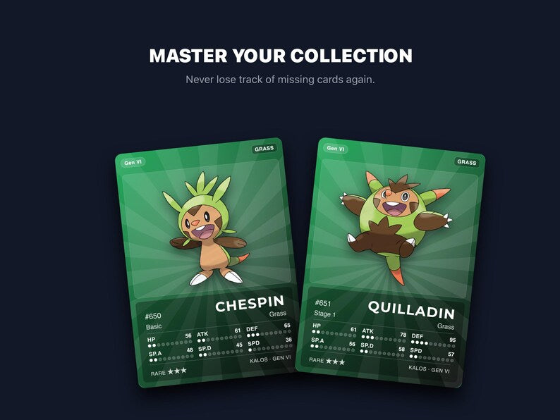 Pokémon Kalos Placeholder Cards 650-721 | 72 Cards Gen 6 Binder Filler | Printable Pokédex PDF | A4 & Letter | Instant Download
