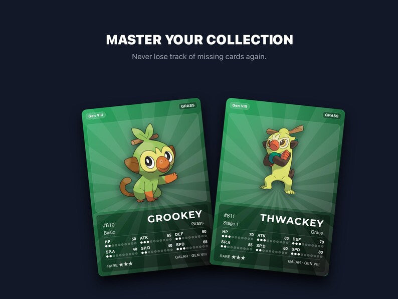 Pokémon Galar Placeholder Cards 810-905 | 96 Cards Gen 8 Binder Filler | Printable Pokédex PDF | A4 & Letter | Instant Download
