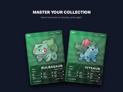 Pokémon Gen 1 Starters Evolution Placeholder Cards | Bulbasaur Charmander Squirtle Lines | 9 Cards Binder Filler | Instant Download