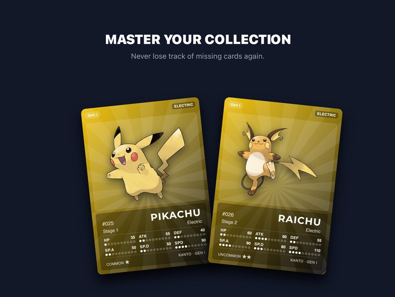 Electric Type Pokémon Placeholder Cards | All Generations Binder Filler | Pikachu Jolteon Raichu | Printable PDF | Instant Download