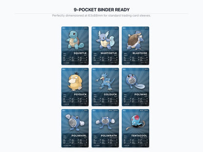 Water Type Pokémon Placeholder Cards | All Generations Binder Filler | Gyarados Vaporeon Blastoise | Printable PDF | Instant Download