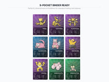Psychic Type Pokémon Placeholder Cards | All Generations Binder Filler | Mewtwo Alakazam Espeon | Printable PDF | Instant Download