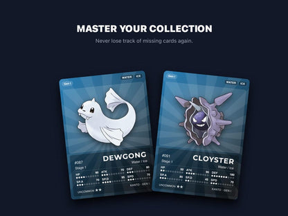 Ice Type Pokémon Placeholder Cards | All Generations Binder Filler | Lapras Glaceon Articuno | Printable PDF | Instant Download