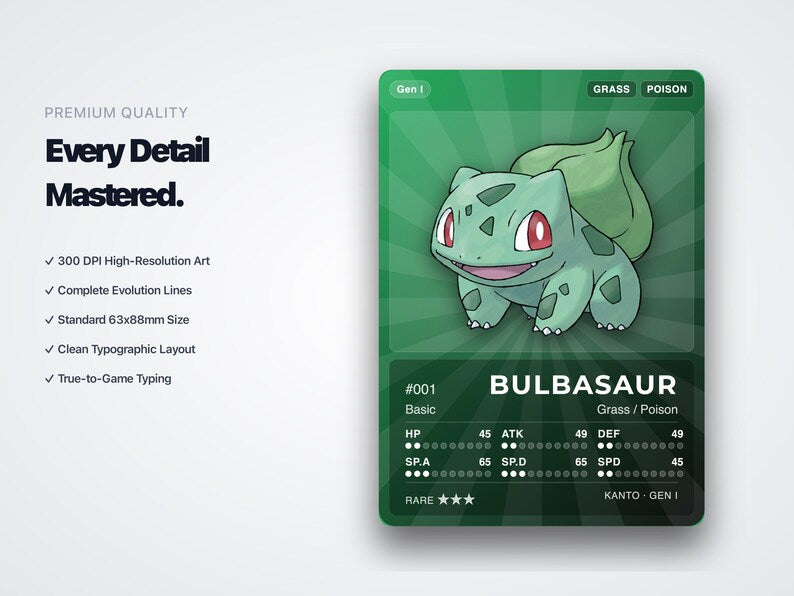 Poison Type Pokémon Placeholder Cards | All Generations Binder Filler | Gengar Nidoking Toxapex | Printable PDF | Instant Download
