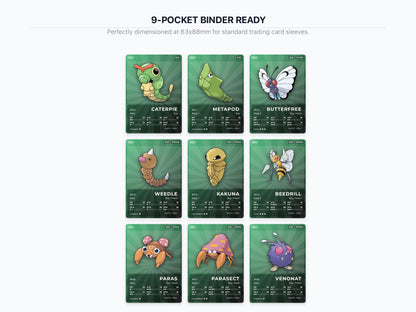 Bug Type Pokémon Placeholder Cards | All Generations Binder Filler | Scizor Heracross Volcarona | Printable PDF | Instant Download