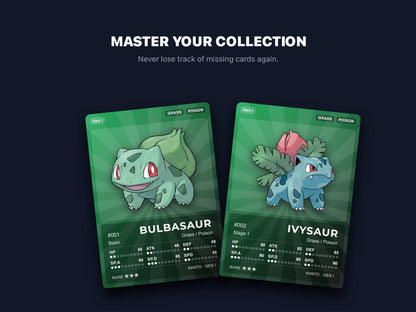 Grass Type Pokémon Placeholder Cards | All Generations Binder Filler | Bulbasaur Venusaur Leafeon | Printable PDF | Instant Download