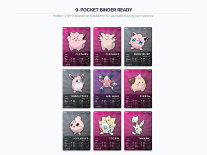 Fairy Type Pokémon Placeholder Cards | All Generations Binder Filler | Sylveon Gardevoir Togekiss | Printable PDF | Instant Download
