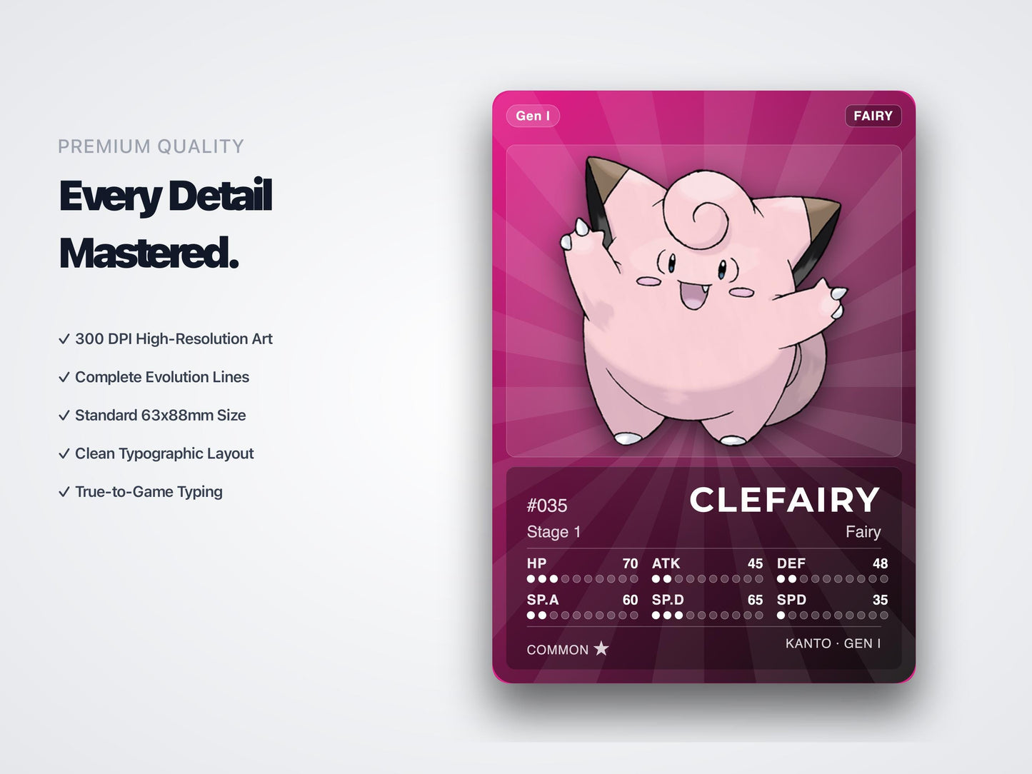 Fairy Type Pokémon Placeholder Cards | All Generations Binder Filler | Sylveon Gardevoir Togekiss | Printable PDF | Instant Download