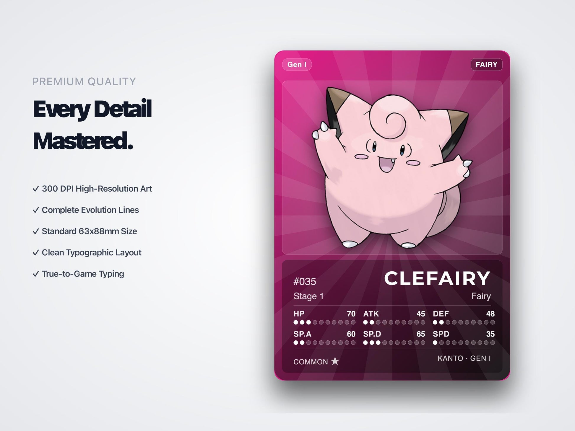 Fairy Type Pokémon Placeholder Cards | All Generations Binder Filler | Sylveon Gardevoir Togekiss | Printable PDF | Instant Download